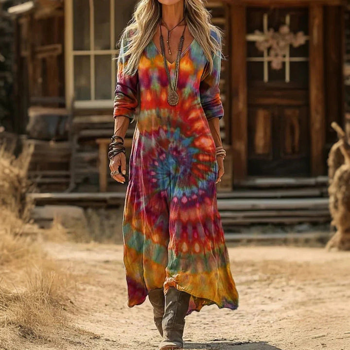 Jennifer | Vestido Casual Vintage de Manga Longa