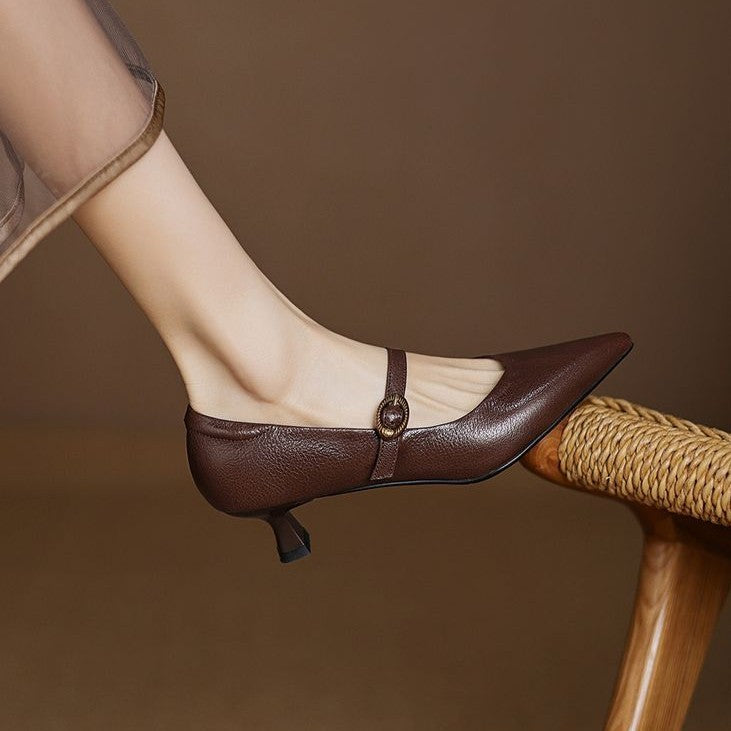 Eloria læder kitten heels
