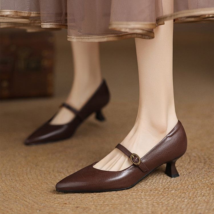 Eloria læder kitten heels