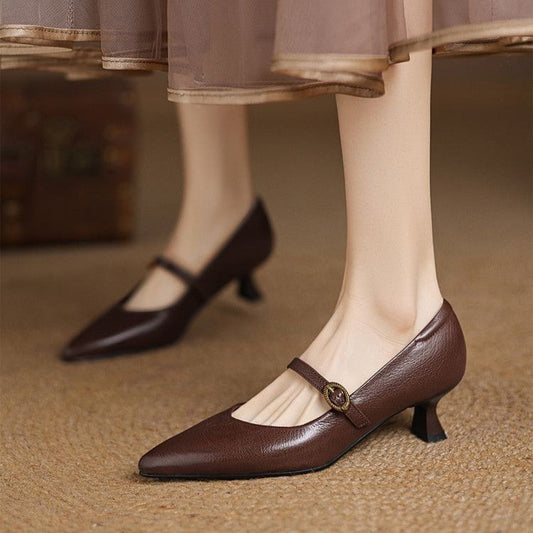 Eloria Leather Kitten Heels