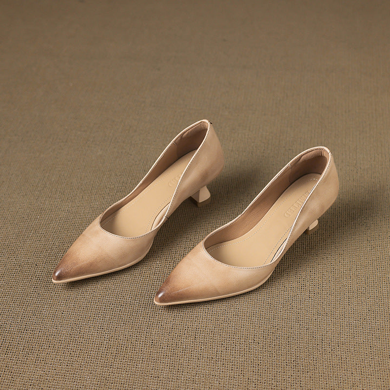 Calenne læder kitten heels