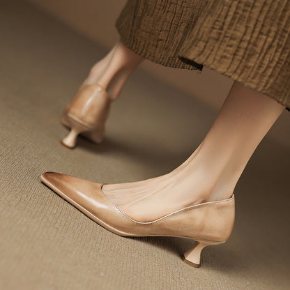 Calenne læder kitten heels