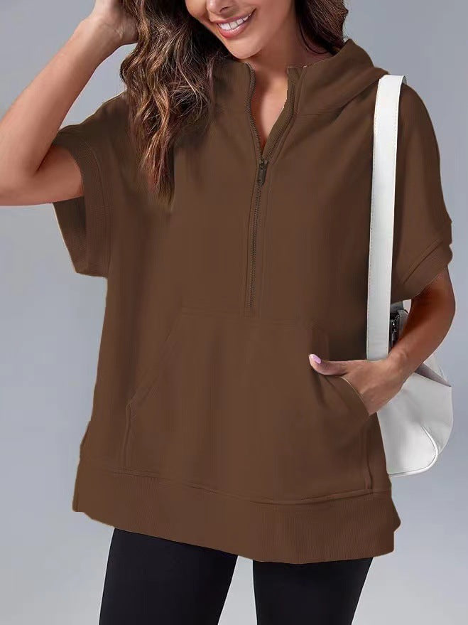 HISPER™ - Moletom de Verão Oversized com Meio Zíper e Caimento Relaxado