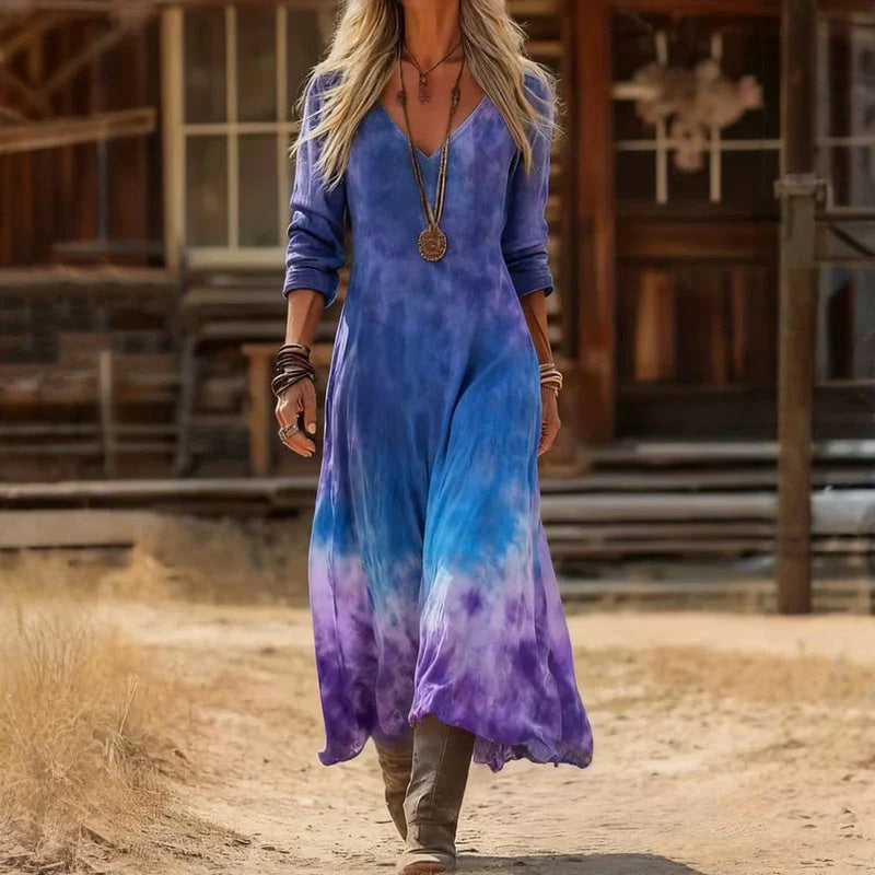 Jennifer | Vestido Casual Vintage de Manga Longa