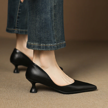 Calenne læder kitten heels