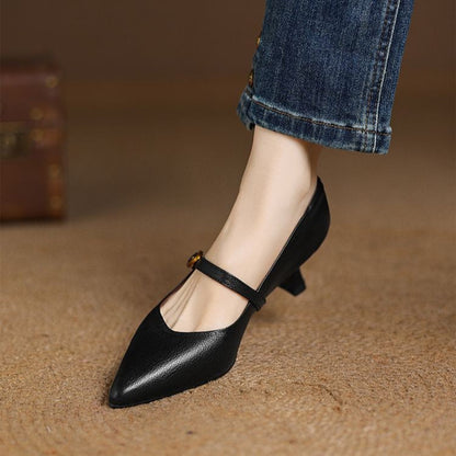 Eloria læder kitten heels