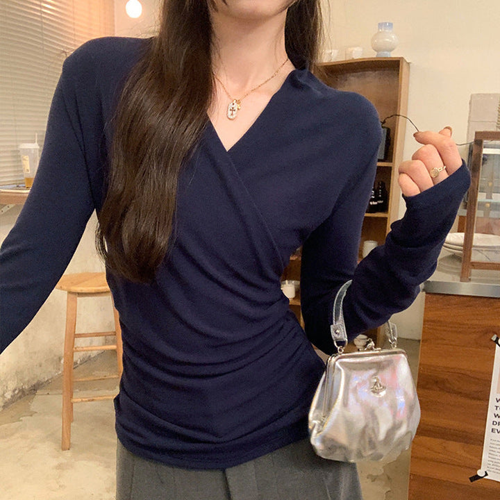 LINA™ - Women's Surplice Long Sleeve Top for Casual & Office Wear