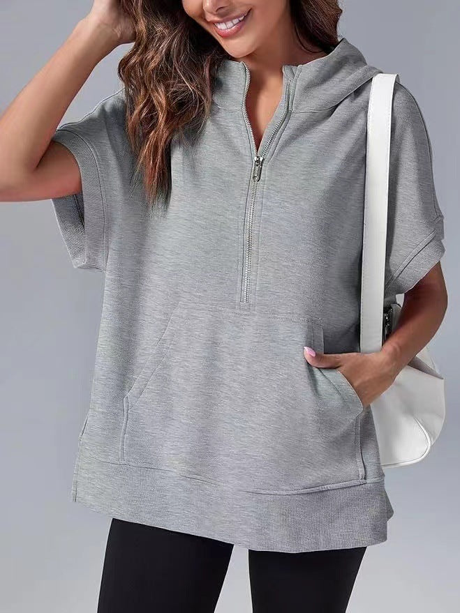 HISPER™ - Moletom de Verão Oversized com Meio Zíper e Caimento Relaxado