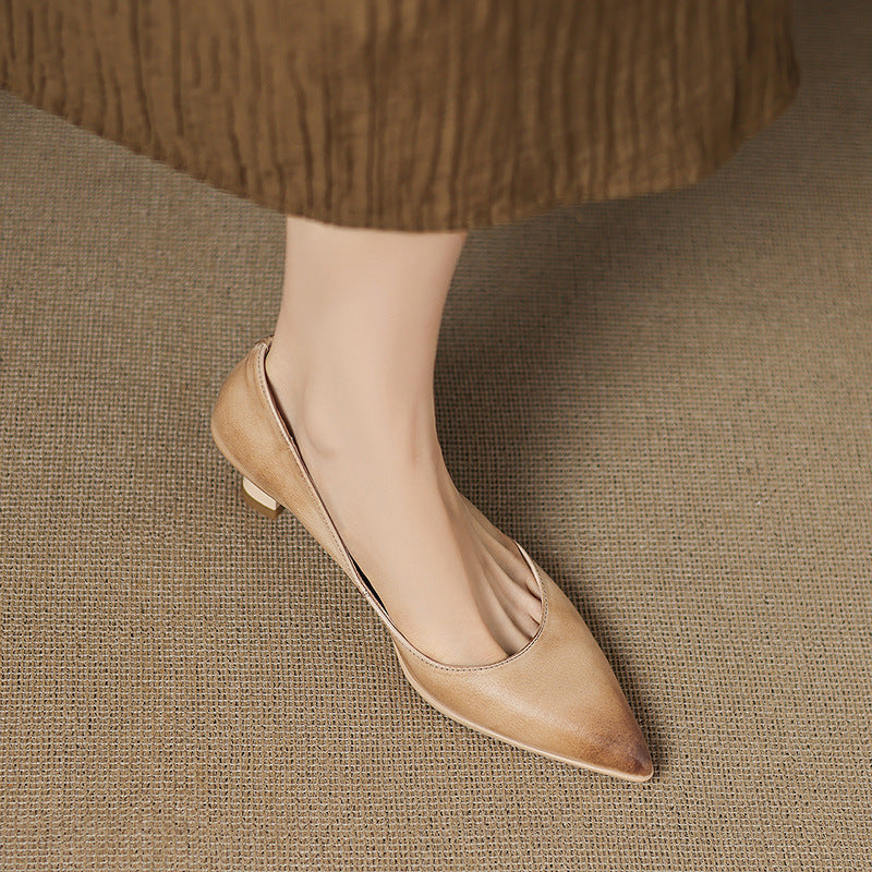 Calenne læder kitten heels
