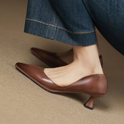 Calenne læder kitten heels