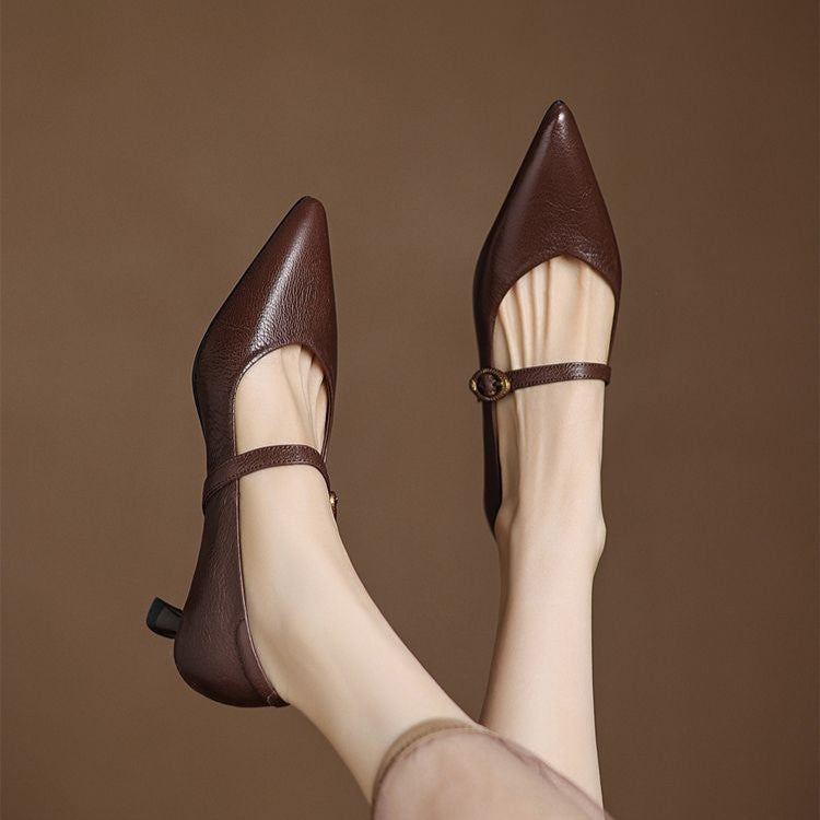 Eloria læder kitten heels