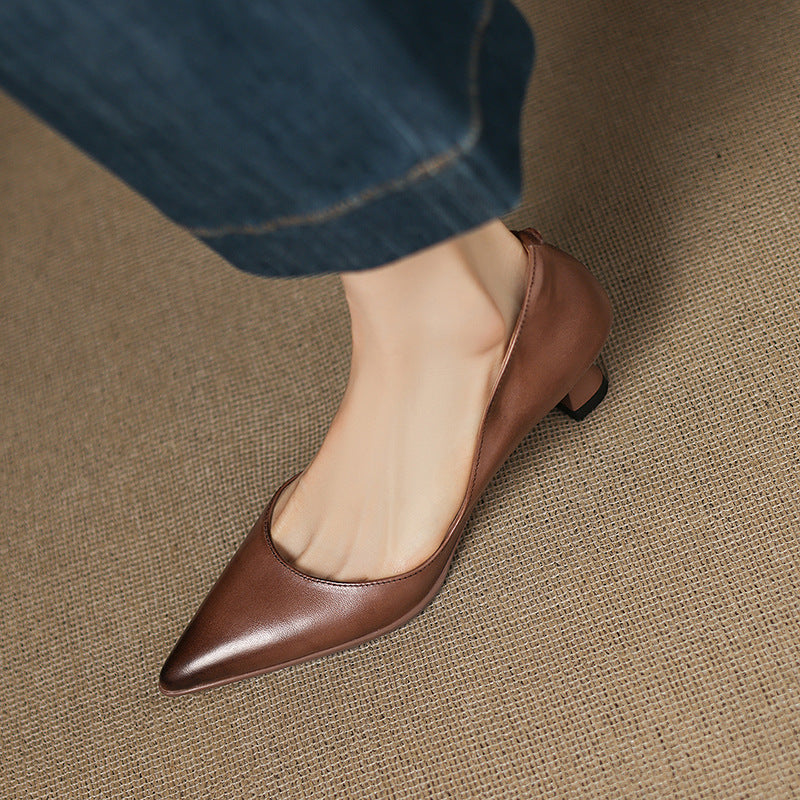Calenne læder kitten heels