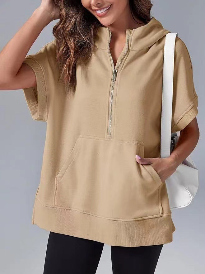 HISPER™ - Moletom de Verão Oversized com Meio Zíper e Caimento Relaxado
