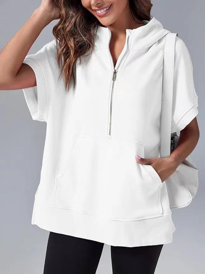 HISPER™ - Moletom de Verão Oversized com Meio Zíper e Caimento Relaxado