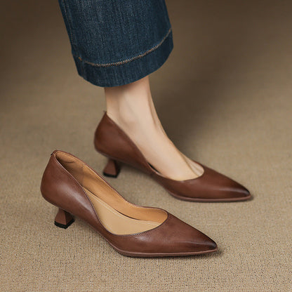 Calenne læder kitten heels