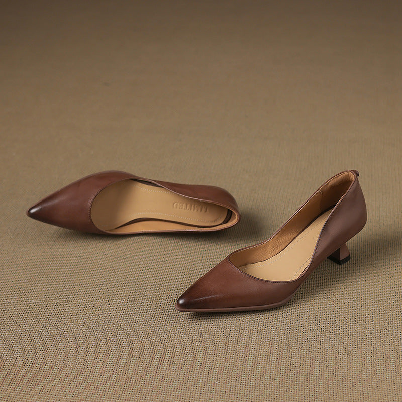 Calenne læder kitten heels