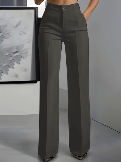Højttaljede bukser med lige ben i minimalistisk design