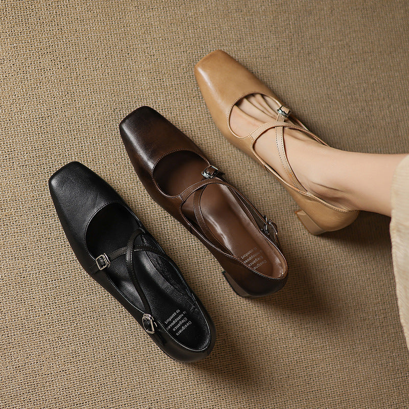 Marvane læder kitten heels