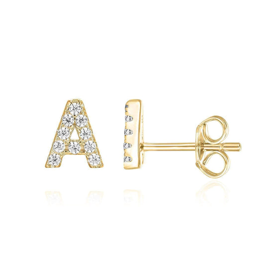 Mikhaela | Pendientes de letra en oro de 18k