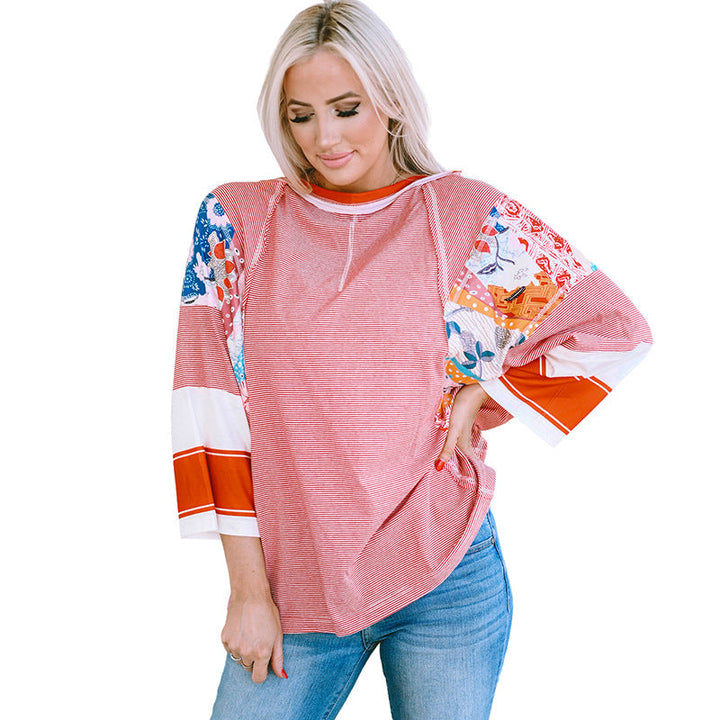 BAILEY | Lightweight Patchwork Batwing Top