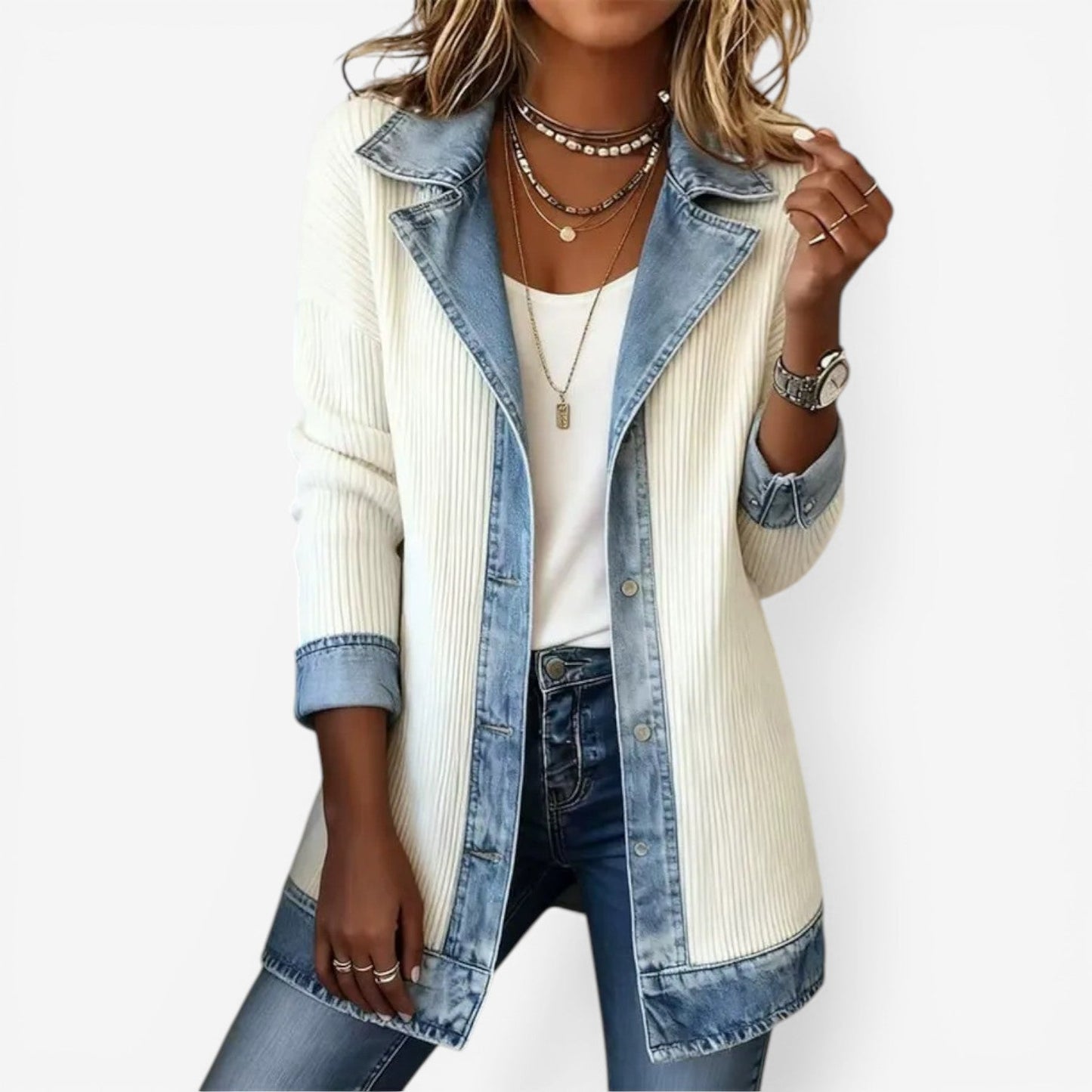Emilia | Blazer in blended denim