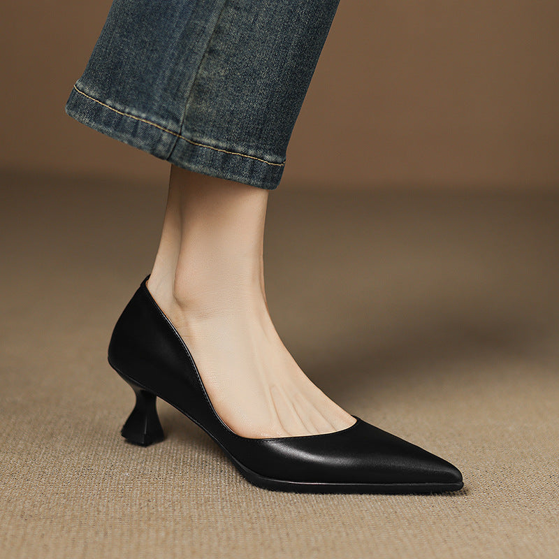 Calenne læder kitten heels