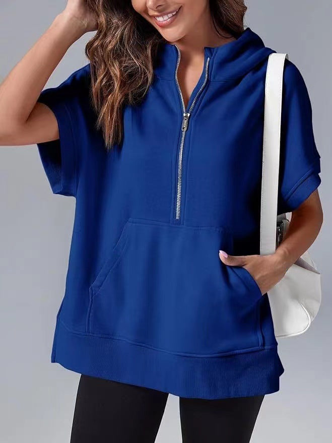 HISPER™ - Moletom de Verão Oversized com Meio Zíper e Caimento Relaxado