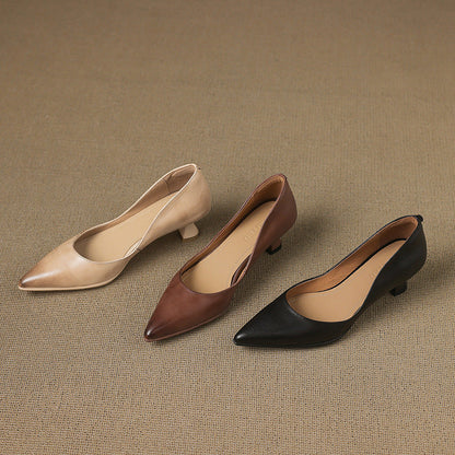 Calenne læder kitten heels