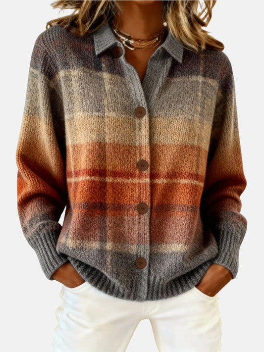 Florish | Checked blouse in warm autumn shades