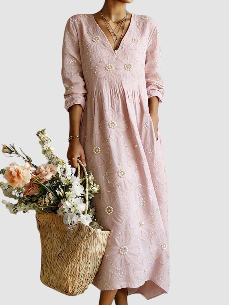 LENA | Blomstret midi-kjole