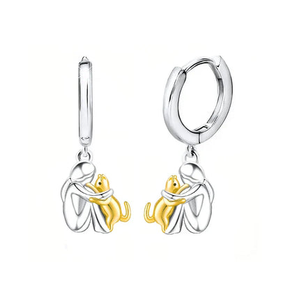 ELOWEN | CAT ICON EARRINGS (ROUND CLOSURE)