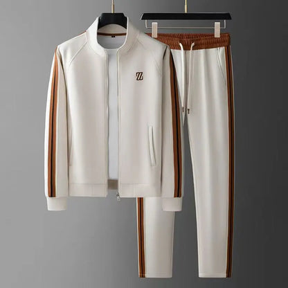 Milano | Conjunto esportivo listrado – conjunto masculino de 2 peças com calça jogger