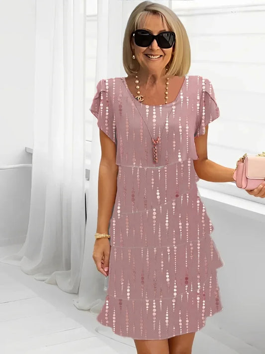 Victoria | Elegant Comfort Ruffle Dress