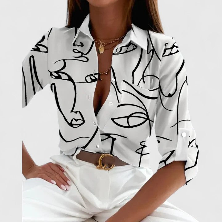Lisette | Elegant bluse med lange ærmer