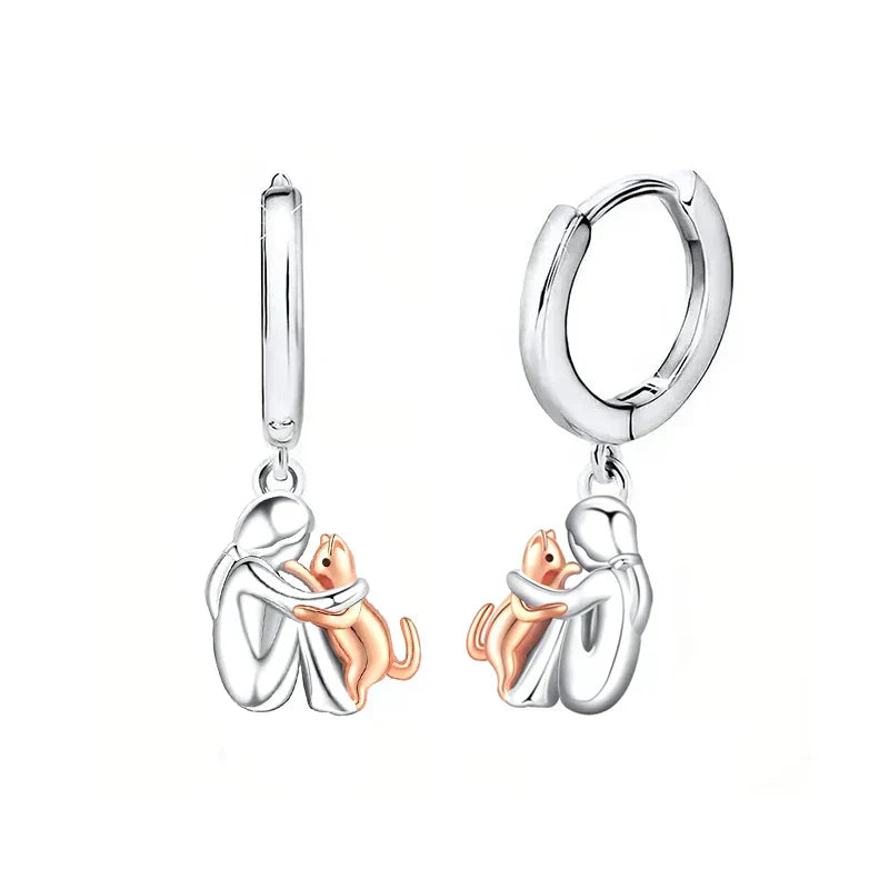 ELOWEN | CAT ICON EARRINGS (ROUND CLOSURE)