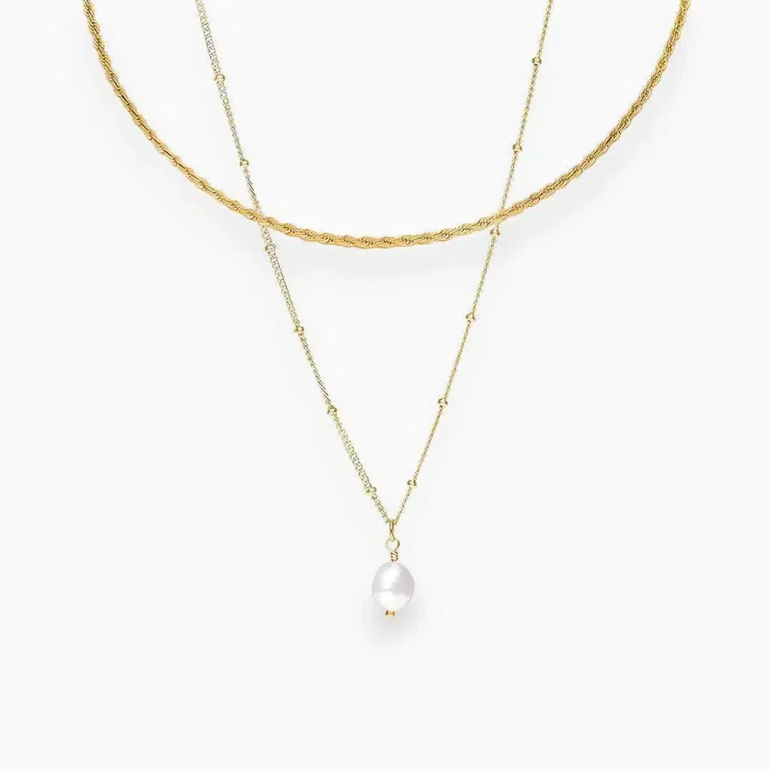 Séravelle | Moderne choker-sæt med perlevedhæng