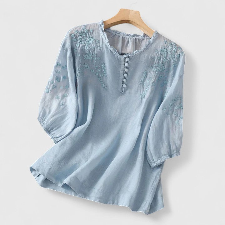 Vasilene | Elegant Skjorte med Knapper Foran