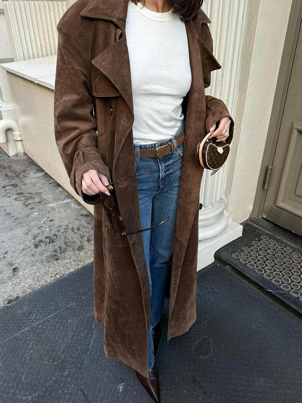Arizonia – Elegant Suede Trenchcoat