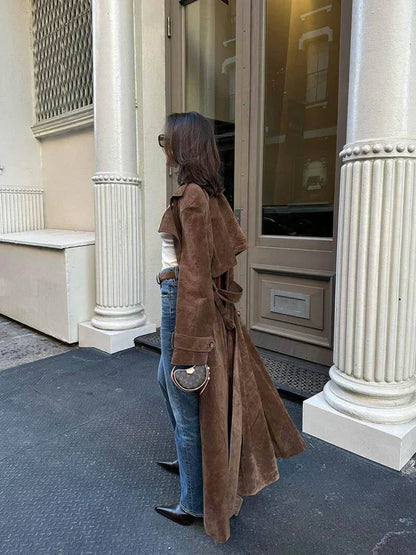 Arizonia – Elegant Suede Trenchcoat