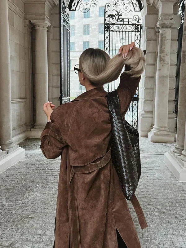 Arizonia – Elegant Suede Trenchcoat
