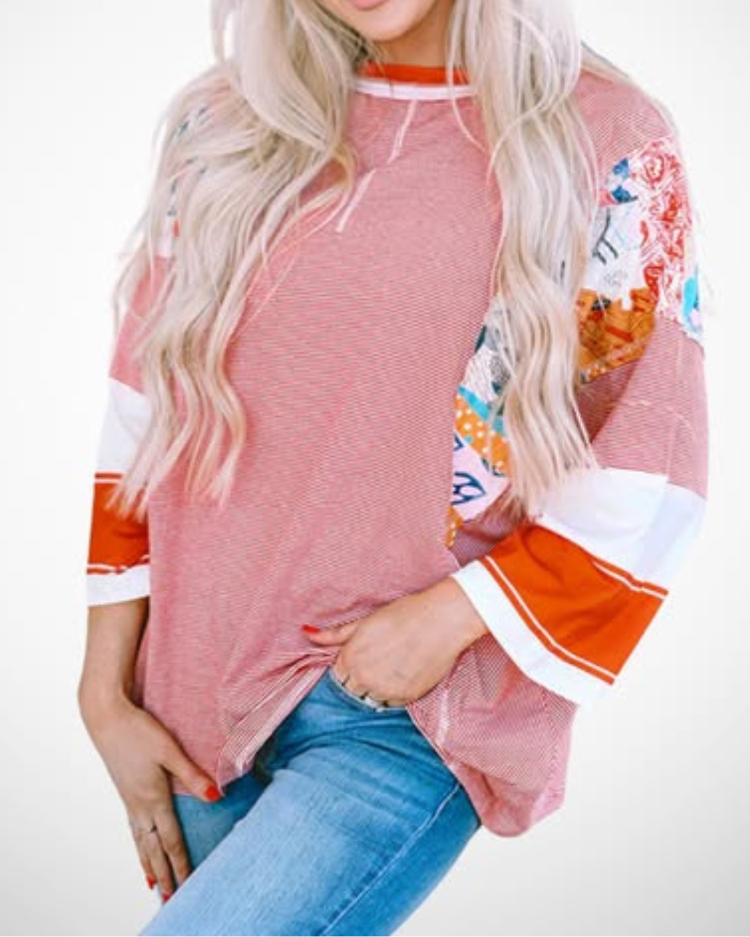BAILEY | Let patchwork batwing-top