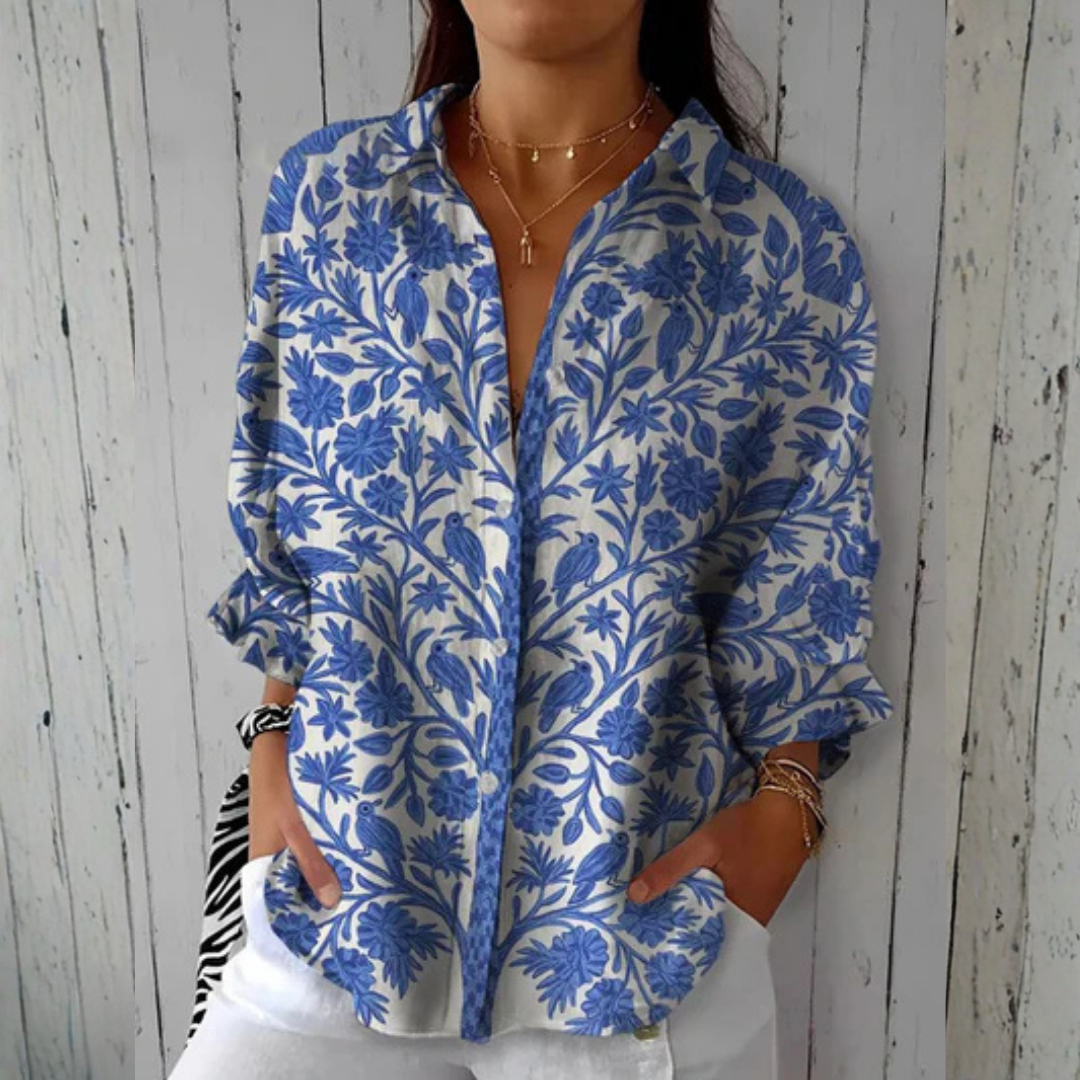 Isabella | Blusa Jardim Azul