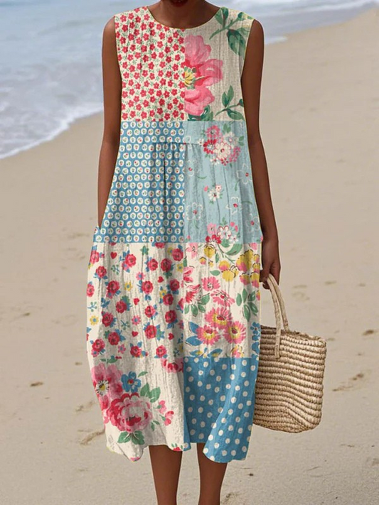 Maeve | Patchwork Midi Dress