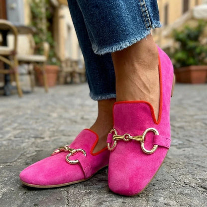 Fluorescerende loafer med metal detalje