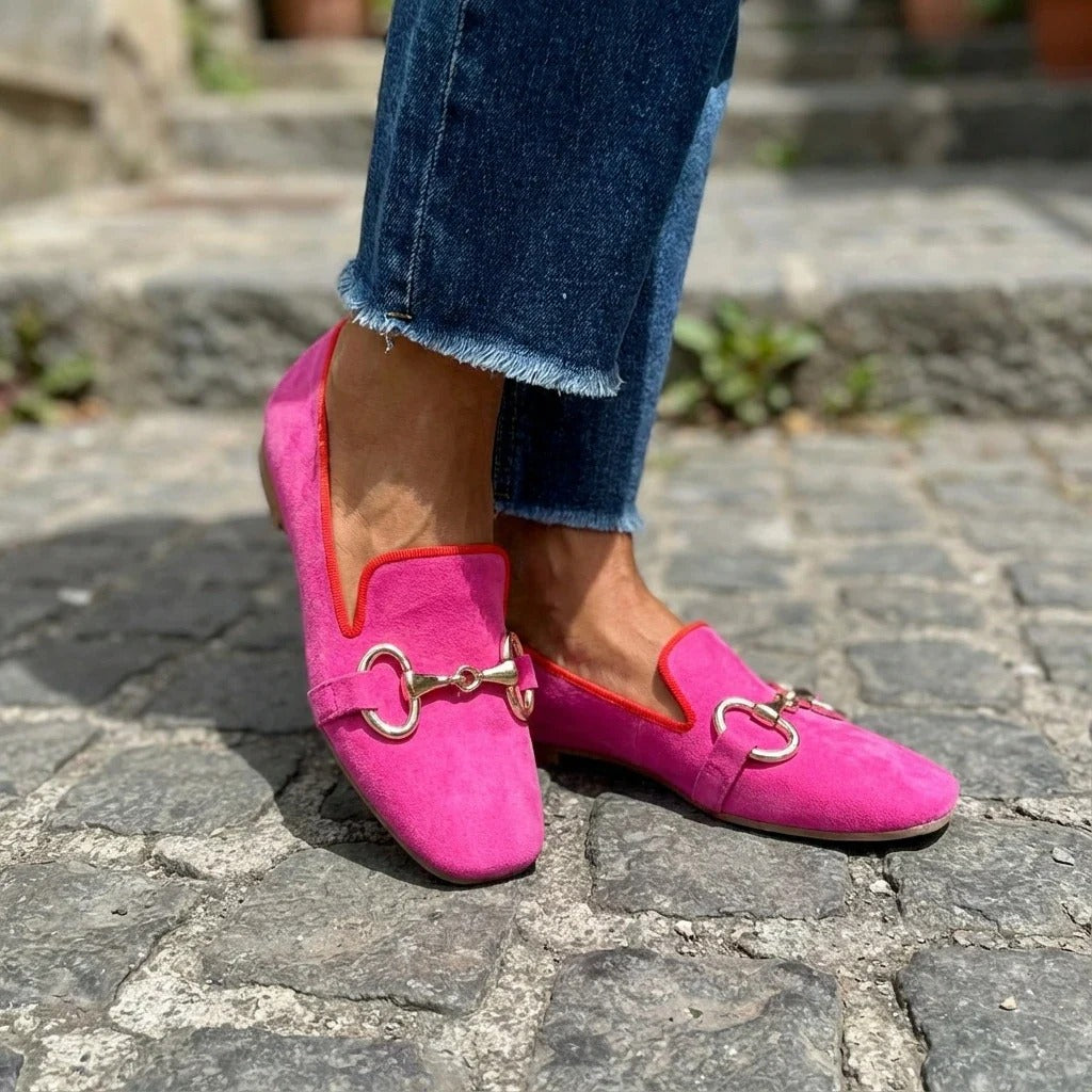 Fluorescerende loafer med metal detalje
