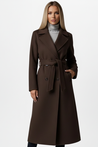 Vanessa Beaumont | Casaco Longo Feminino de Dupla Face com Abotoamento Duplo