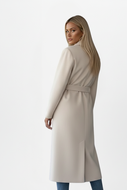 Vanessa Beaumont | Casaco Longo Feminino de Dupla Face com Abotoamento Duplo