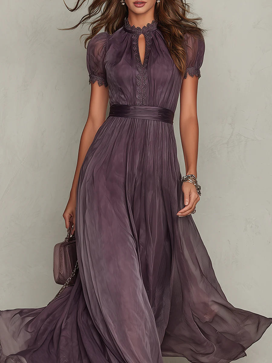 Ashley | Vintage Elegantes Chiffon-Maxikleid
