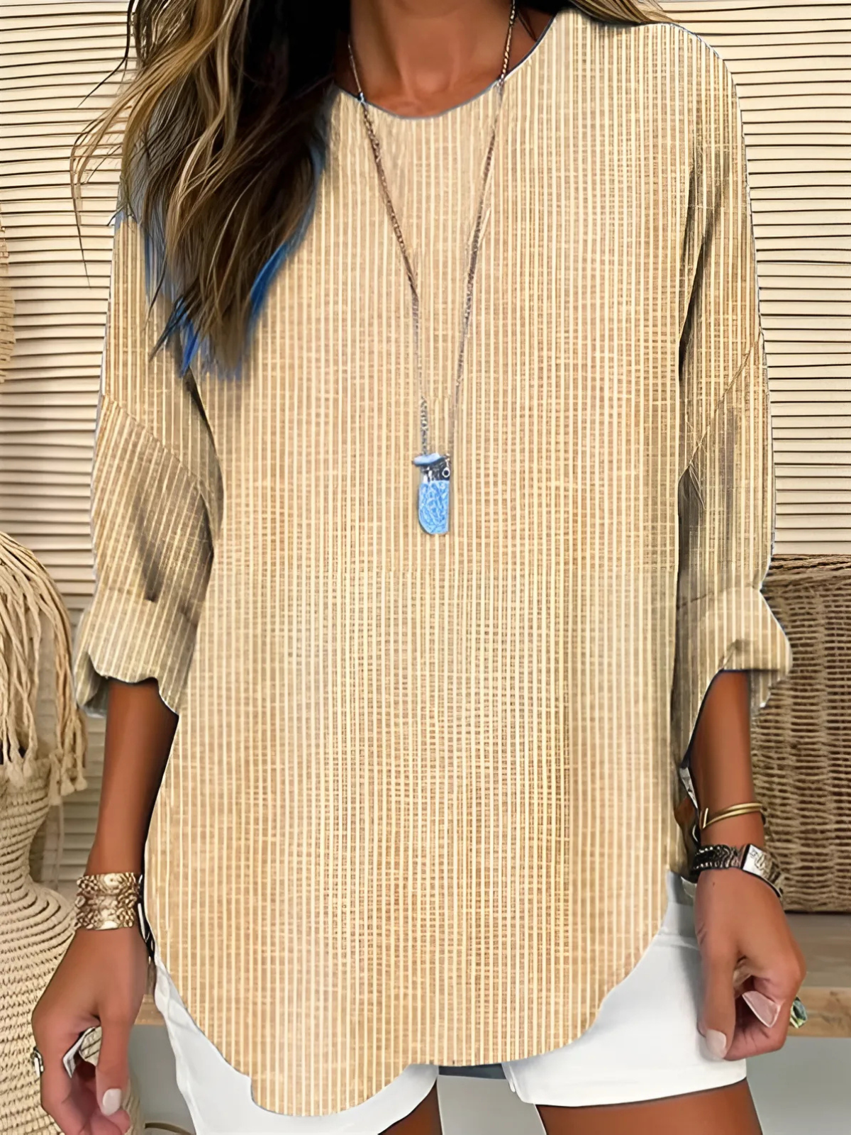 Rhea | Trendy stribet bluse