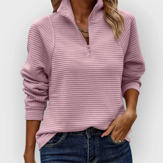 Olivia | Pullover mit halbem Reißverschluss